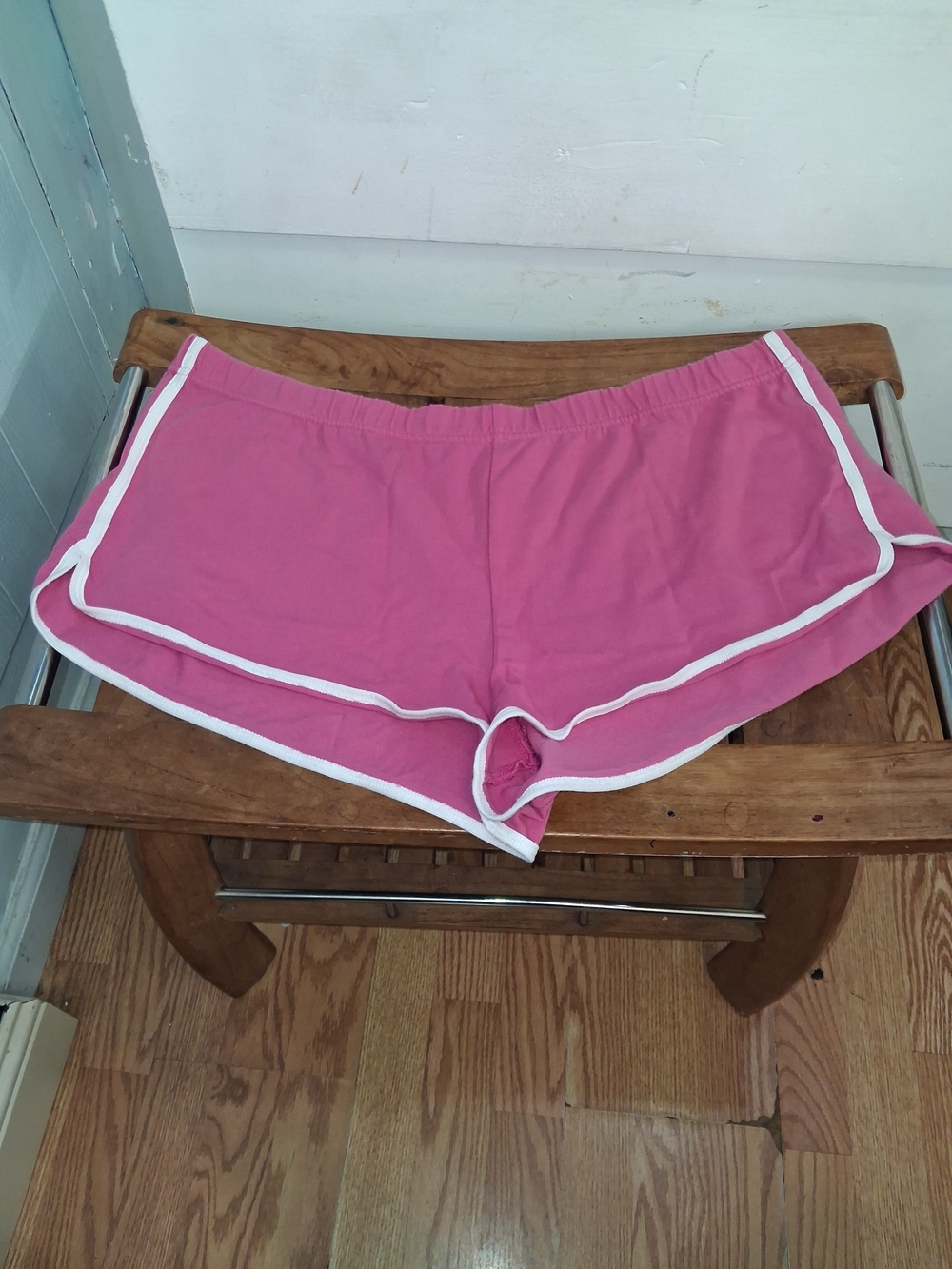 No Boundaries Pink Athletic Lounge Shorts with White Trim